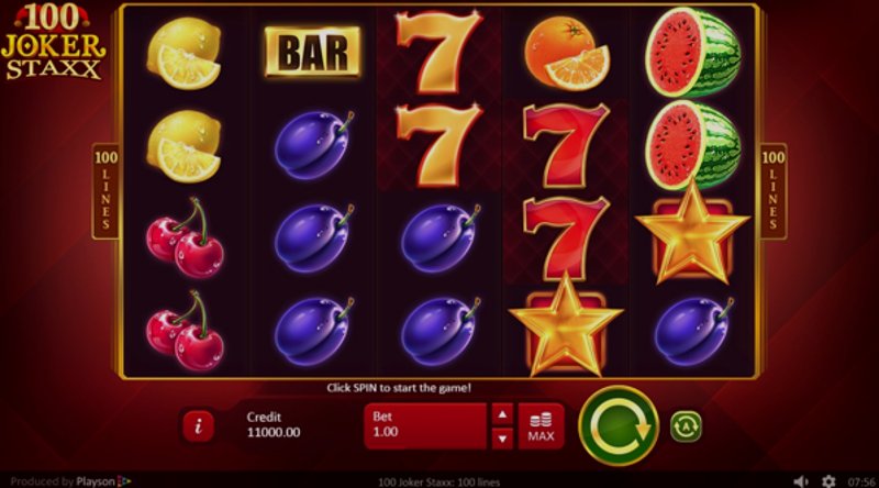 Play 100 Joker Staxx: 100 lines by Playson at 1Win Casino