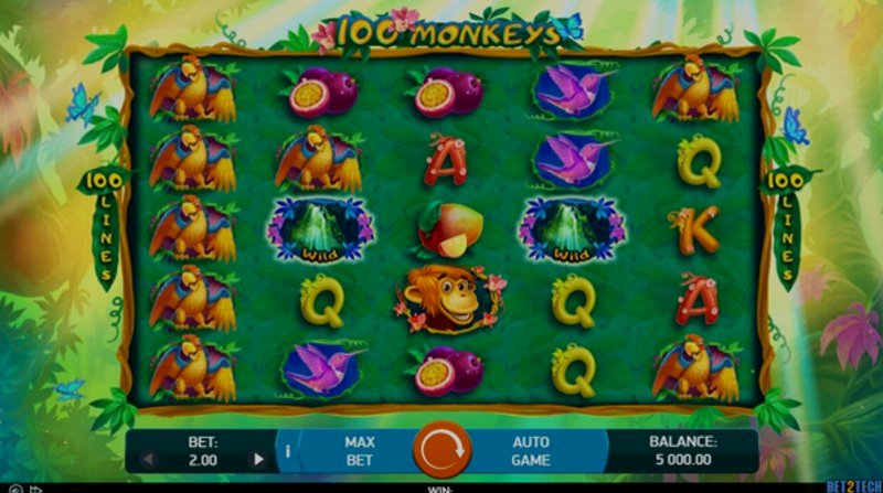 Play 100 Monkeys by Bet2tech at 1Win Casino