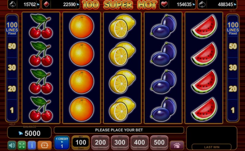 Play 100 Super Hot by Amusnet Interactive at 1Win Casino