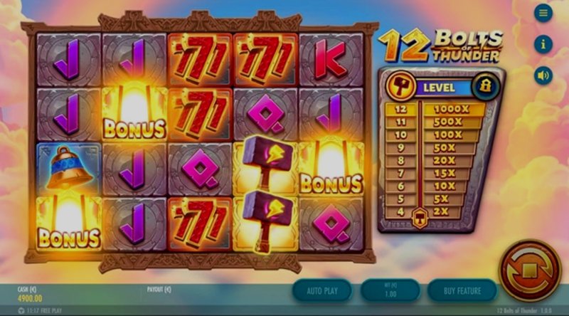 Play 12 Bolts of Thunder by Thunderkick at 1Win Casino