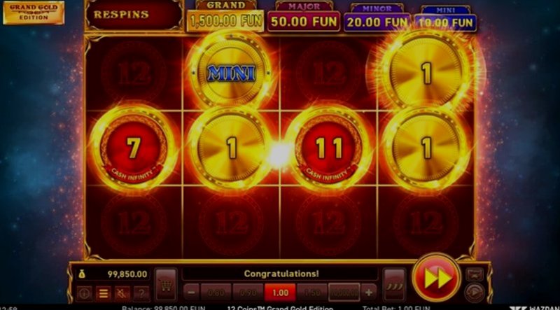 Play 12 Coins™ Grand Gold Edition by Wazdan at 1Win Casino