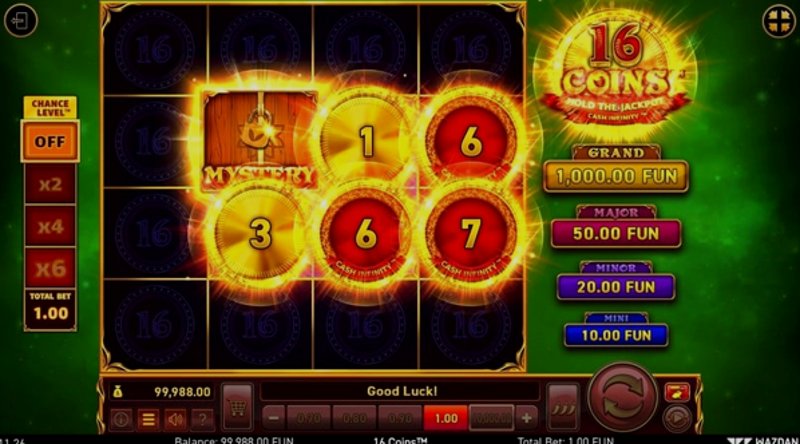 Play 16 Coins™ by Wazdan at 1Win Casino