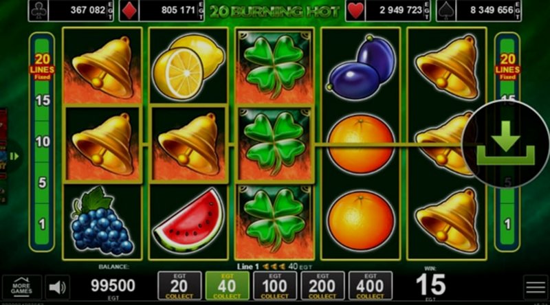 Play 20 Burning Hot by Amusnet Interactive at 1Win Casino