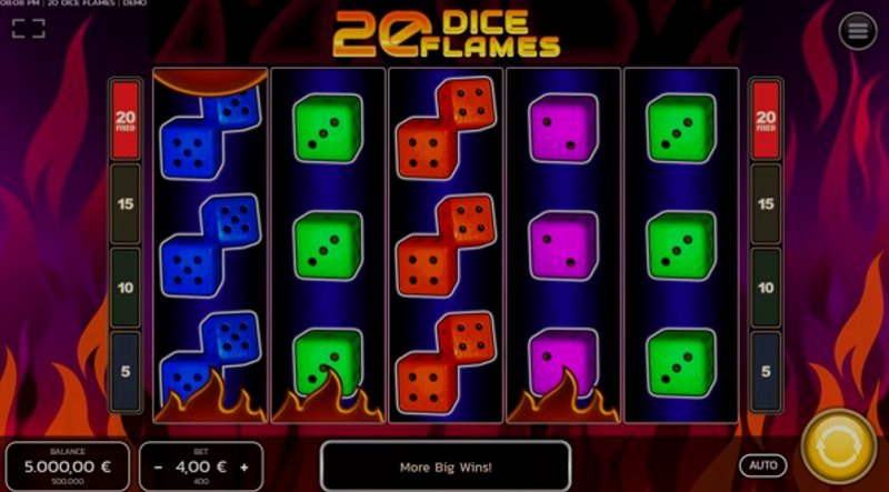 Play 20 Dice Flames by Fazi at 1Win Casino