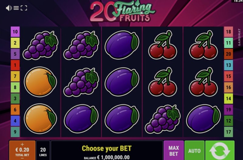 Play 20 Flaring Fruits by Gamomat Standard at 1Win Casino