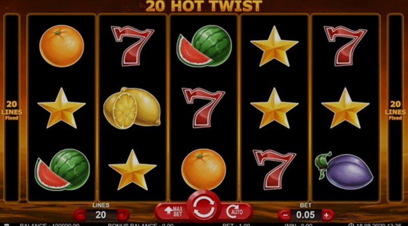 Play 20 Hot Twist by 7mojos Slots at 1Win Casino