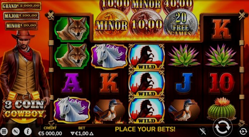 Play 3 Coin Cowboy by Bluehorn at 1Win Casino