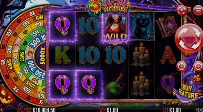 Play 3 Lucky Witches by Yggdrasil at 1Win Casino