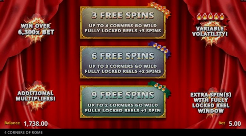 Play 4 Corners Of Rome by Games Global at 1Win Casino