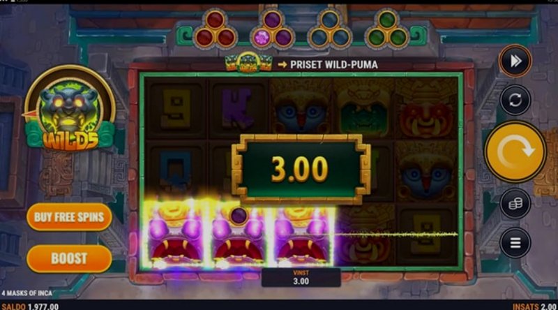 Play 4 Masks of Inca by Games Global at 1Win Casino