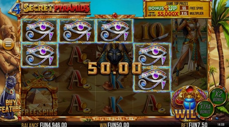 Play 4 Secret Pyramids by Relax at 1Win Casino