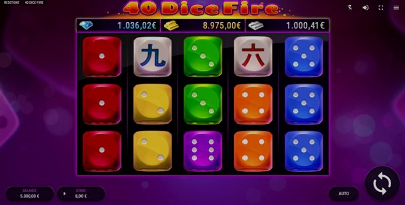 Play 40 Dice Fire by Fazi at 1Win Casino