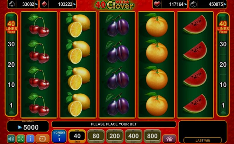 Play 40 Mega Clover by Amusnet at 1Win Casino