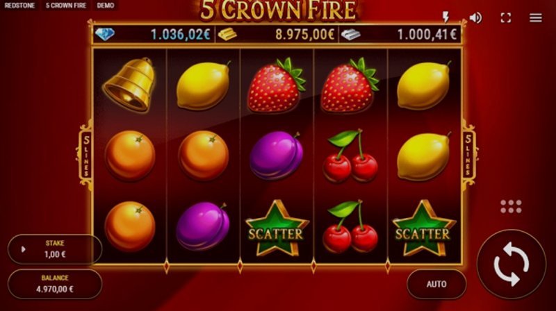 Play 5 Crown Fire by Fazi at 1Win Casino