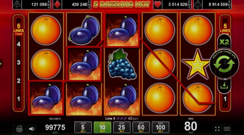 Play 5 Dazzling Hot by Amusnet Interactive at 1Win Casino