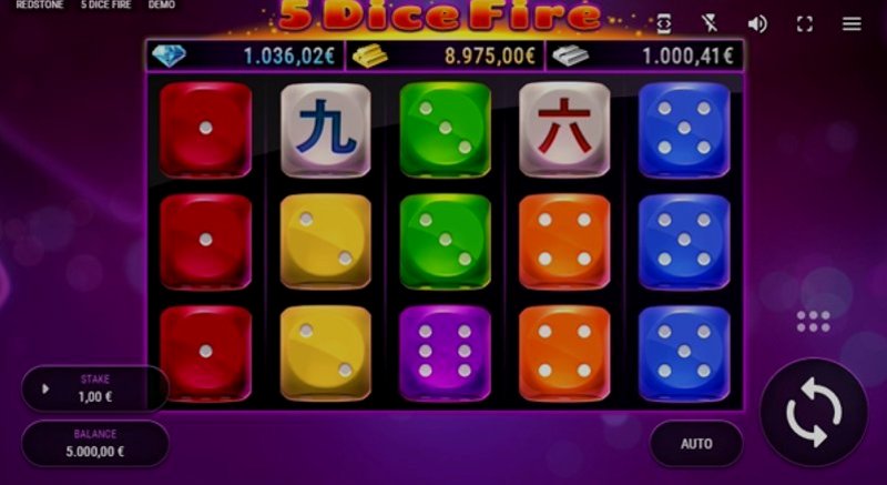 Play 5 Dice Fire by Fazi at 1Win Casino