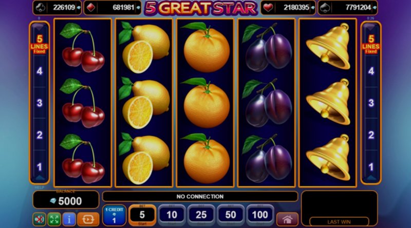 Play 5 Great Star by Amusnet at 1Win Casino