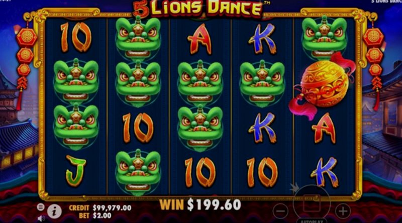 Play 5 Lions Dance by Pragmatic at 1Win Casino