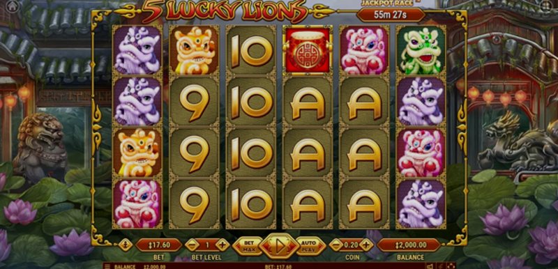 Play 5 Lucky Lions by Habanero at 1Win Casino