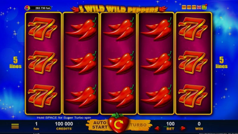 Play 5 Wild Wild Peppers by Belatra at 1Win Casino