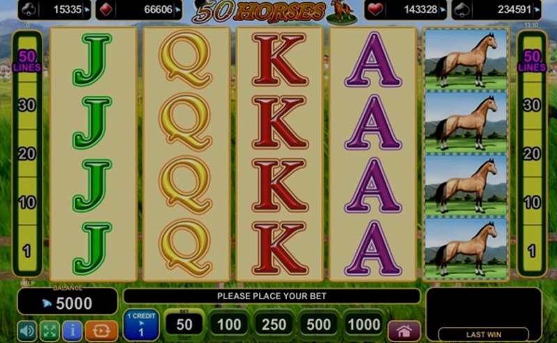 Play 50 Horses by Amusnet Interactive at 1Win Casino