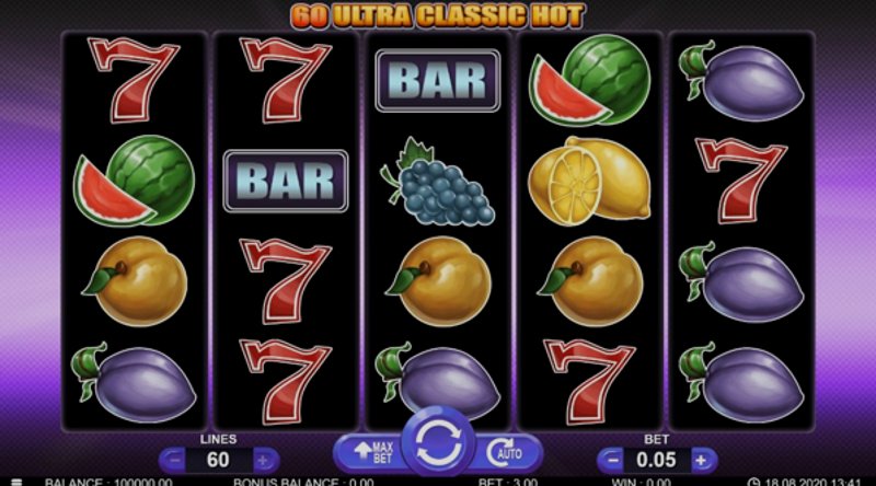 Play 60 Ultra Classic Hot by 7mojos Slots at 1Win Casino