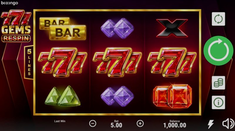 Play 777 Gems Respin by 3 Oaks Gaming at 1Win Casino