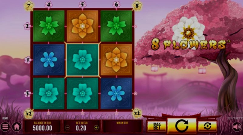 Play 8 Flowers by Synot at 1Win Casino