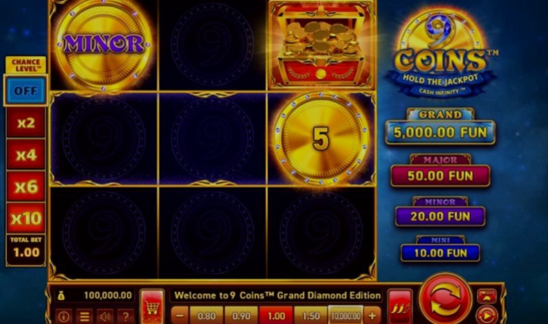 Play 9 Coins in Chile at 1Win Casino