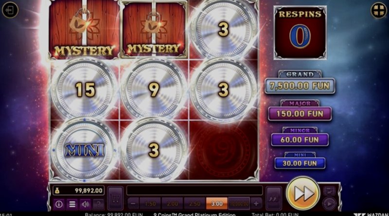 Play 9 Coins™ Grand Platinum Edition by Wazdan at 1Win Casino