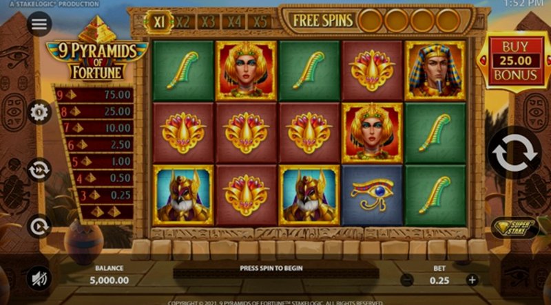 Play Pyramids by Thunderspin at 1Win Casino