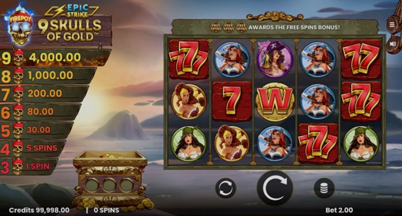 Play 9 Skulls of Gold by Games Global at 1Win Casino