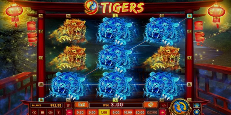 Play 9 Tigers by Wazdan at 1Win Casino