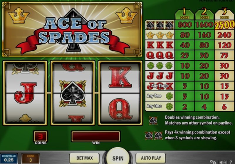 Play Ace of Spades by Playn Go at 1Win Casino