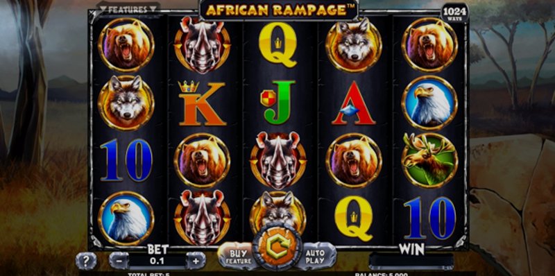 Play African Rampage by Spinomenal at 1Win Casino