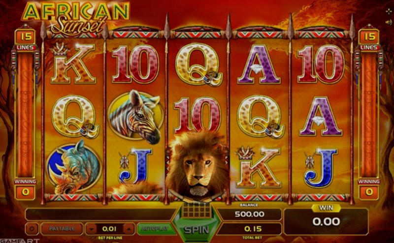 Play African Sunset by Gameart at 1Win Casino