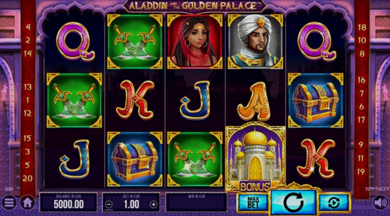 Play Aladdin And The Golden Palace by Synot at 1Win Casino