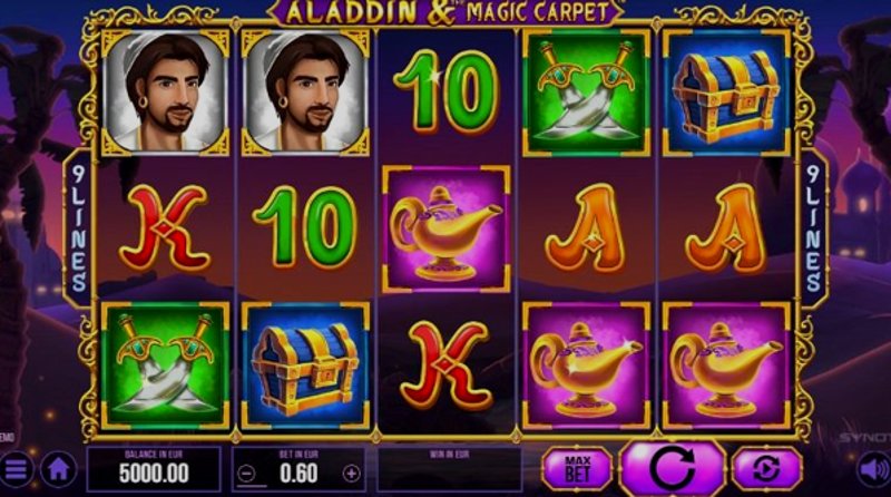 Play Aladdin and The Magic Carpet by Synot at 1Win Casino