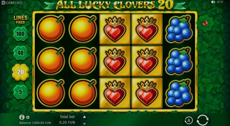 Play All Lucky Clovers by Bgaming at 1Win Casino