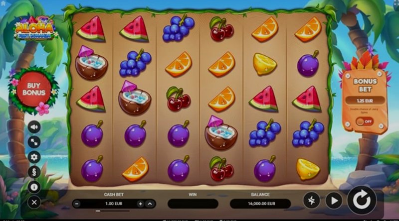 Play Aloha: Fruit Bonanza by Truelab at 1Win Casino