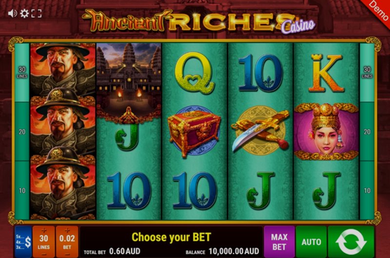 Play Ancient Riches by Gamomatgames at 1Win Casino