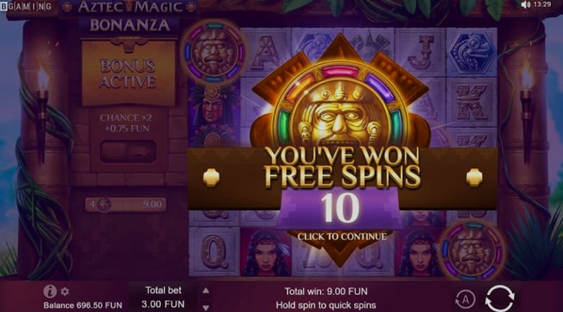 Play Aztec Magic Bonanza by Bgaming at 1Win Casino