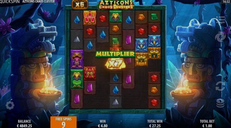 Play Azticons Chaos Clusters by Quickspin at 1Win Casino