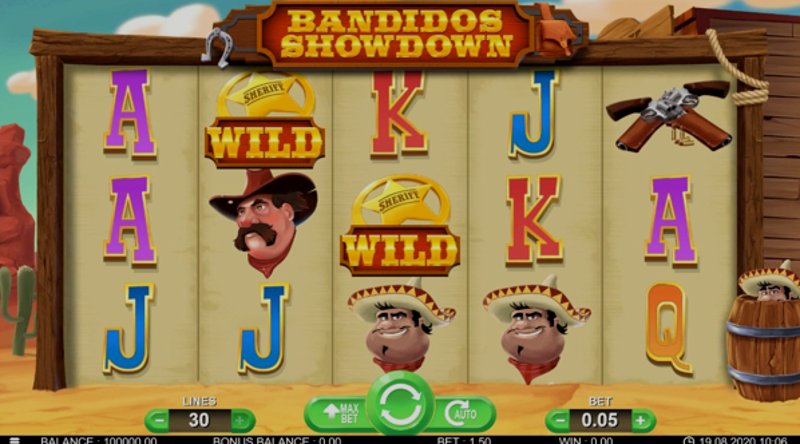 Play Bandidos Showdown by 7mojos Slots at 1Win Casino