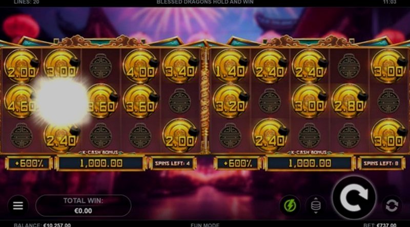 Play Blessed Dragons Hold and Win by Kalamba at 1Win Casino