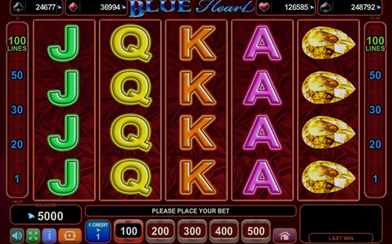 Play Blue Heart by Amusnet Interactive at 1Win Casino