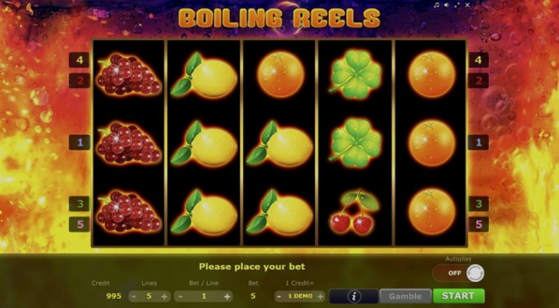 Play Boiling Reels by 5 Men Gaming at 1Win Casino