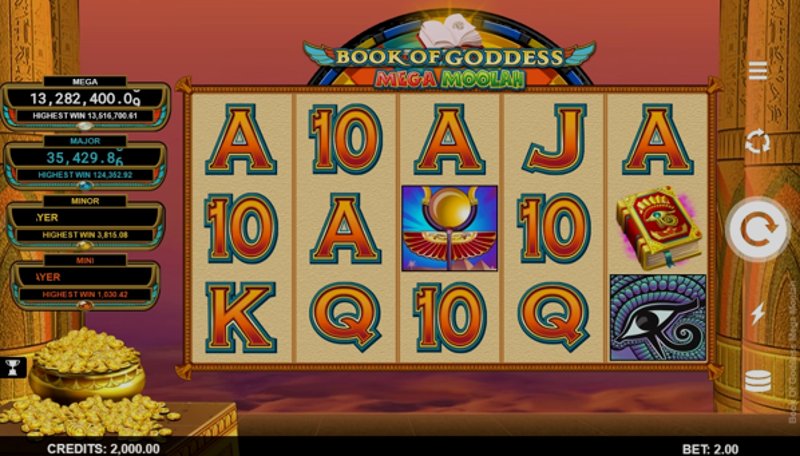 Play Book of Goddess Mega Moolah by Games Global at 1Win Casino