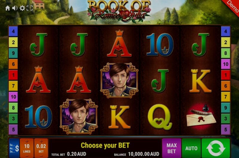 Play Book of Romeo & Julia by Gamomat at 1Win Casino