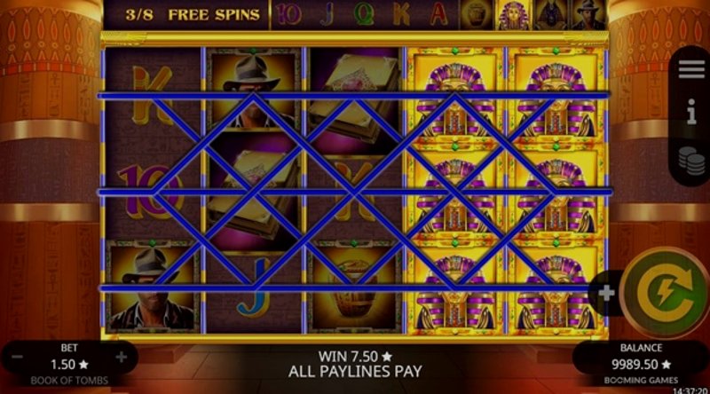 Play Book of Tombs by Booming at 1Win Casino